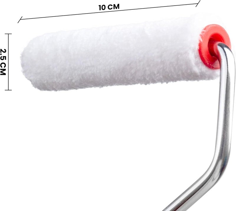 درافل أغطية بكرات طلاء صغيرة من دورافيل، طول 10 سم، مجموعة من 10 قطع - أبيض مع قلب أحمر - Image 4